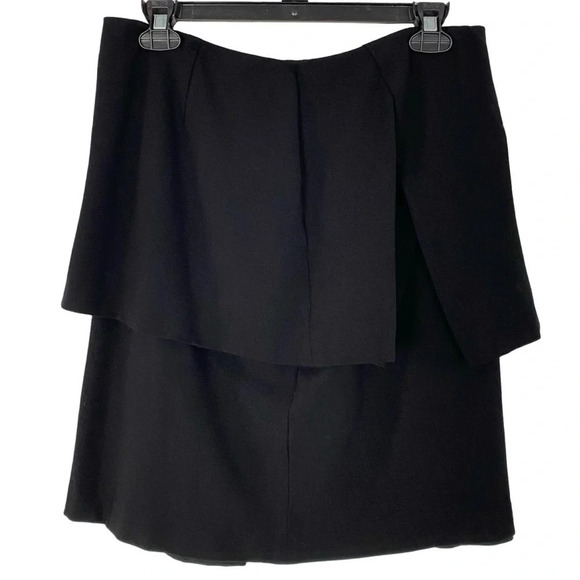 Worth Dresses & Skirts - Worth Peplum Skirt Womens 6 Small Black Layered Knit Shirt Professional Workwear